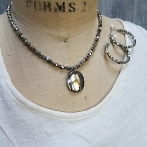 Fleur de lis necklace & earing set